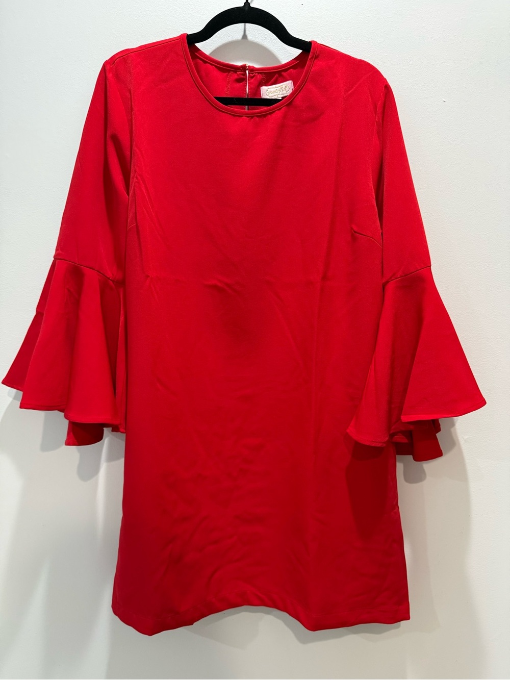 Mud Pie Red Bell Sleeve Dress | NWOT Size L | Classic Holiday Statement